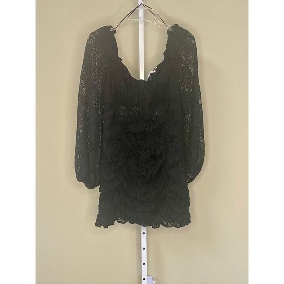 ASTR the Label NWT Chrisley Lace Long Sleeve Mini Dress in Black Size M - Picture 9 of 15